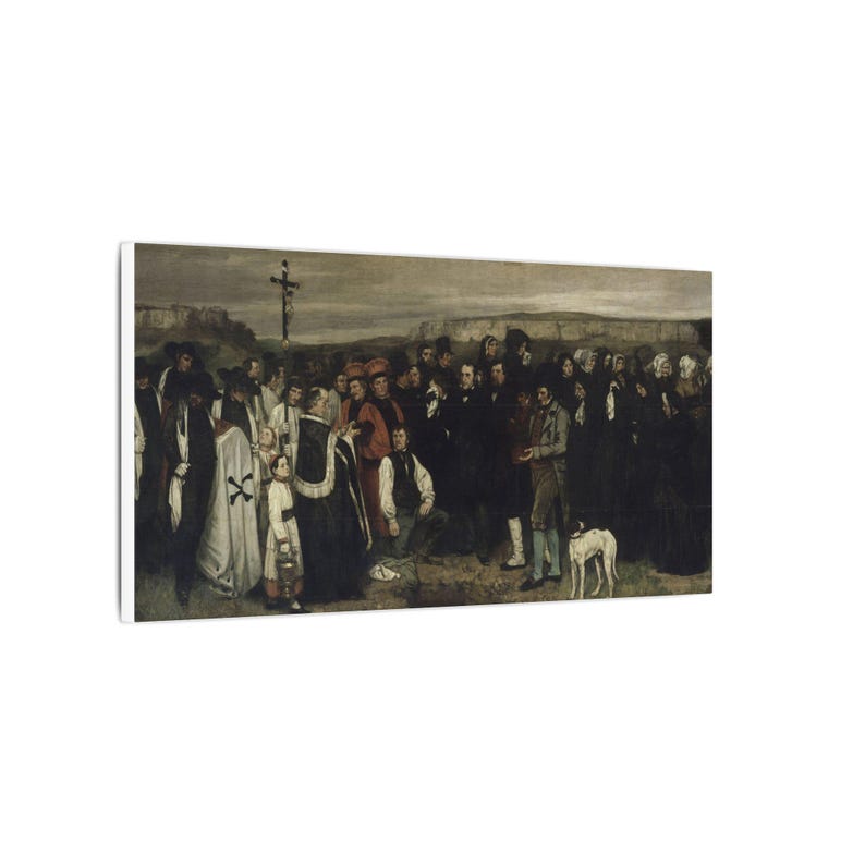 A Burial at Ornans Canvas Print by Gustave Courbet, Realism Wall Art, Famous Painting, Ready to Hang image 2