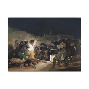 Canvasprint 'De Derde Mei 1808' van Francisco Goya, romantische muurdecoratie, beroemd schilderij, klaar om op te hangen. afbeelding 9