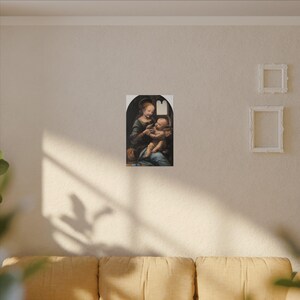 Benois Madonna Canvas Print by Leonardo da Vinci, Renaissance Wall Art, Famous Painting, Ready to Hang image 7