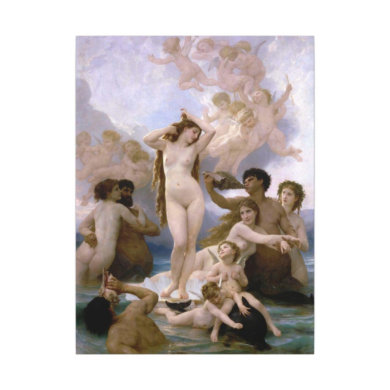 The Birth of Venus Canvas Print by William-Adolphe Bouguereau, Academic Wall Art, Famous Painting, Ready to Hang image 9