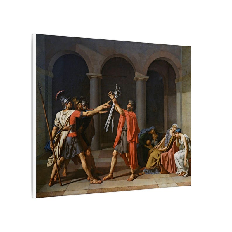 The Oath of the Horatii Canvas Print by Jacques-Louis David, Neoclassical Wall Art, Famous Painting, Ready to Hang image 14