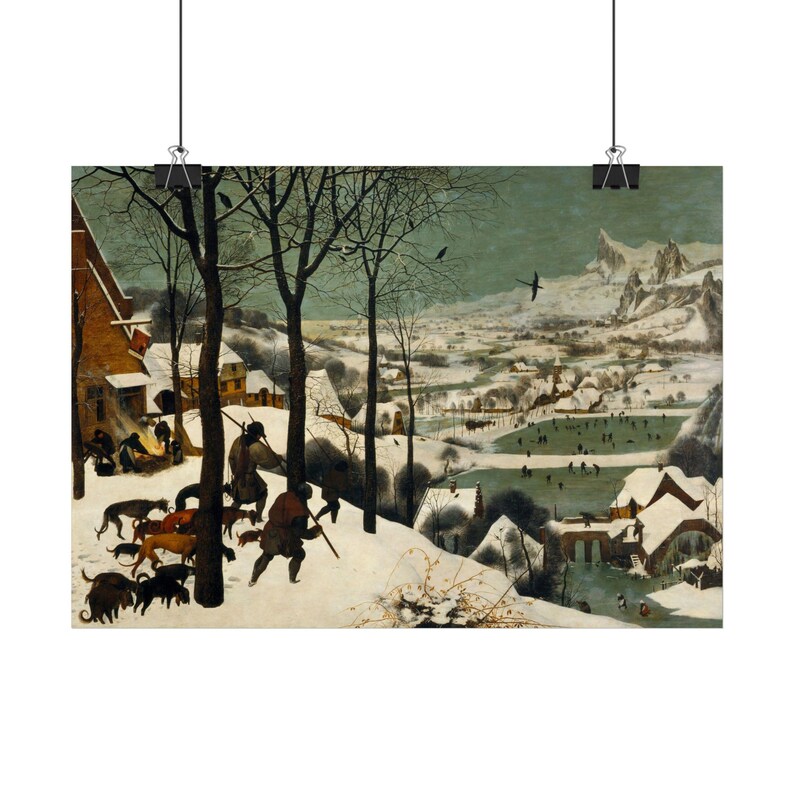 The Hunters in the Snow Print by Pieter Brueghel the Elder, Flemish Art Poster, Famous Painting Wall Art, A4 A3 A2, Printed in EU image 1