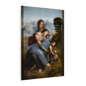 La Virgen, el Niño Jesús y Santa Ana, Leonardo da Vinci – Cuadro en lienzo, Renacimiento, pintura famosa, listo para colgar imagen 14