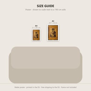Theotokos of Vladimir Print, Byzantine Art Poster, Famous Painting Wall Art, A4 A3, Printed in EU image 3