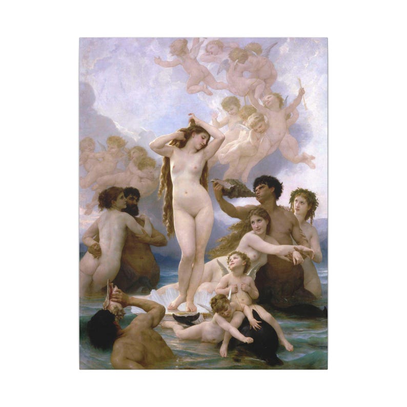 The Birth of Venus Canvas Print by William-Adolphe Bouguereau, Academic Wall Art, Famous Painting, Ready to Hang image 1