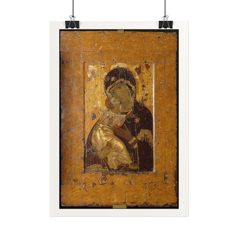 Theotokos of Vladimir Print, Byzantine Art Poster, Famous Painting Wall Art, A4 A3, Printed in EU image 2