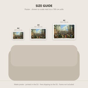 The Wedding at Cana Print by Paolo Veronese, Venetian Art Poster, Famous Painting Wall Art, A4 A3 A2, Printed in EU image 4