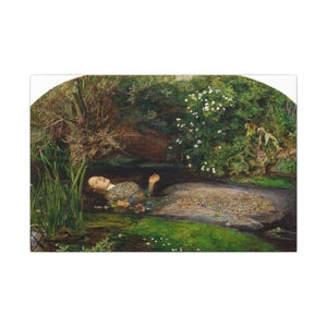 Ofelia, John Everett Millais – Cuadro en lienzo, Prerrafaelismo, pintura famosa, listo para colgar imagen 9