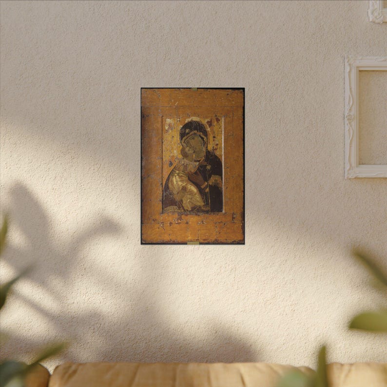 Theotokos of Vladimir Canvas Print, Byzantine Wall Art, Famous Painting, Ready to Hang image 3