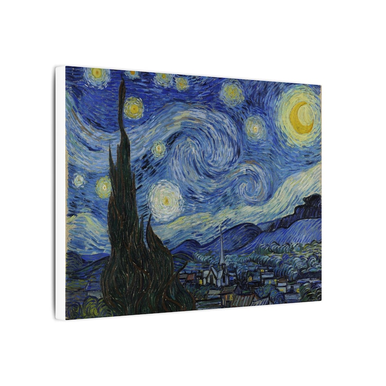 The Starry Night Canvas Print by Vincent van Gogh, Post Impressionism Wall Art, Famous Painting, Ready to Hang image 2