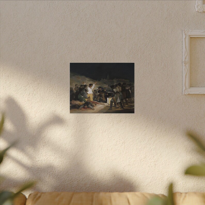 Canvasprint 'De Derde Mei 1808' van Francisco Goya, romantische muurdecoratie, beroemd schilderij, klaar om op te hangen. afbeelding 7