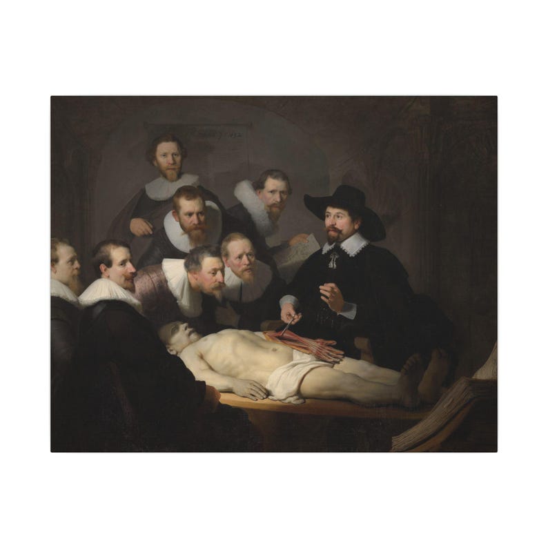 The Anatomy Lesson of Dr. Nicolaes Tulp Canvas Print by Rembrandt, Dutch Golden Age Wall Art, Famous Painting, Ready to Hang image 13
