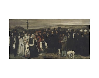 A Burial at Ornans Canvas Print by Gustave Courbet, Realism Wall Art, Famous Painting, Ready to Hang