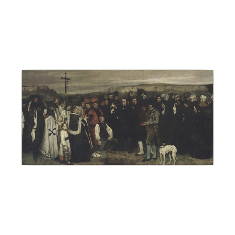 A Burial at Ornans Canvas Print by Gustave Courbet, Realism Wall Art, Famous Painting, Ready to Hang image 1