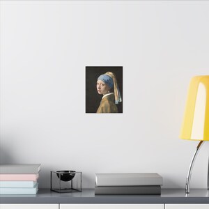 La joven de la perla, Johannes Vermeer – Cuadro en lienzo, Siglo de Oro neerlandés, pintura famosa, listo para colgar imagen 12