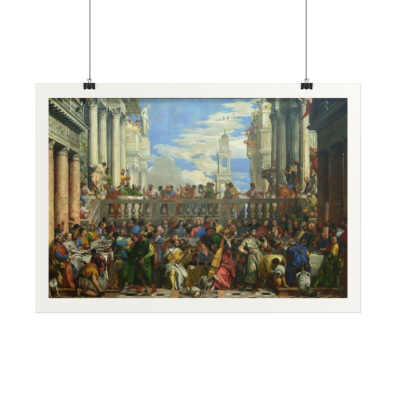 The Wedding at Cana Print by Paolo Veronese, Venetian Art Poster, Famous Painting Wall Art, A4 A3 A2, Printed in EU image 3