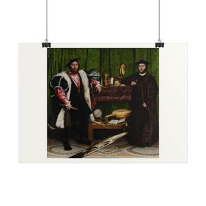 The Ambassadors Print by Hans Holbein the Younger, Renaissance Art Poster, Famous Painting Wall Art, A4 A3 A2 A1, Printed in EU image 2