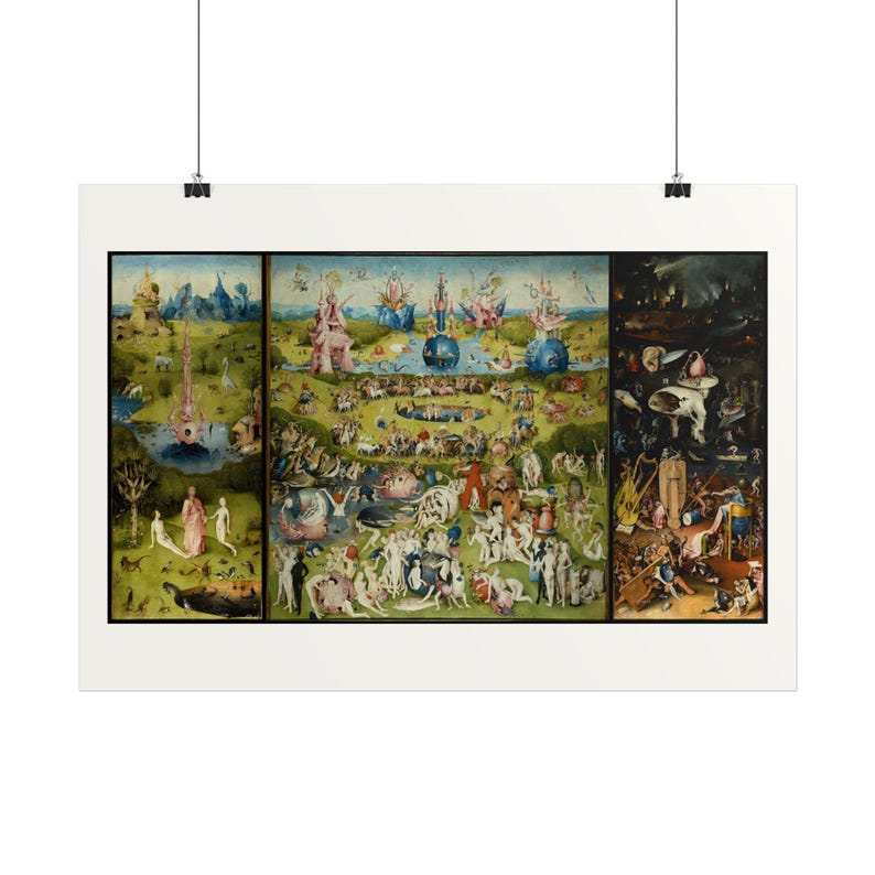 The Garden of Earthly Delights Print by Hieronymus Bosch, Surreal Art Poster, Famous Painting Wall Art, A4 A3 A2, Printed in EU image 3