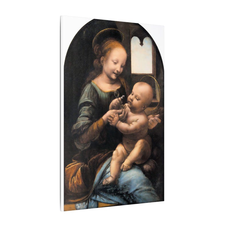 Benois Madonna Canvas Print by Leonardo da Vinci, Renaissance Wall Art, Famous Painting, Ready to Hang image 6