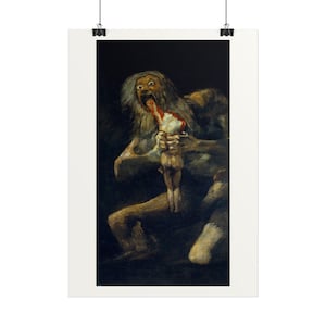 Saturn Devouring His Son Print by Francisco Goya, Dark Art Poster, Famous Painting Wall Art, A4 A3, Printed in EU image 1