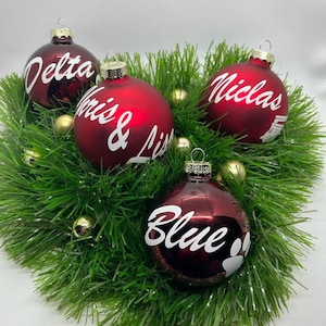 Christmas bauble with name | Christmas tree baubles glass