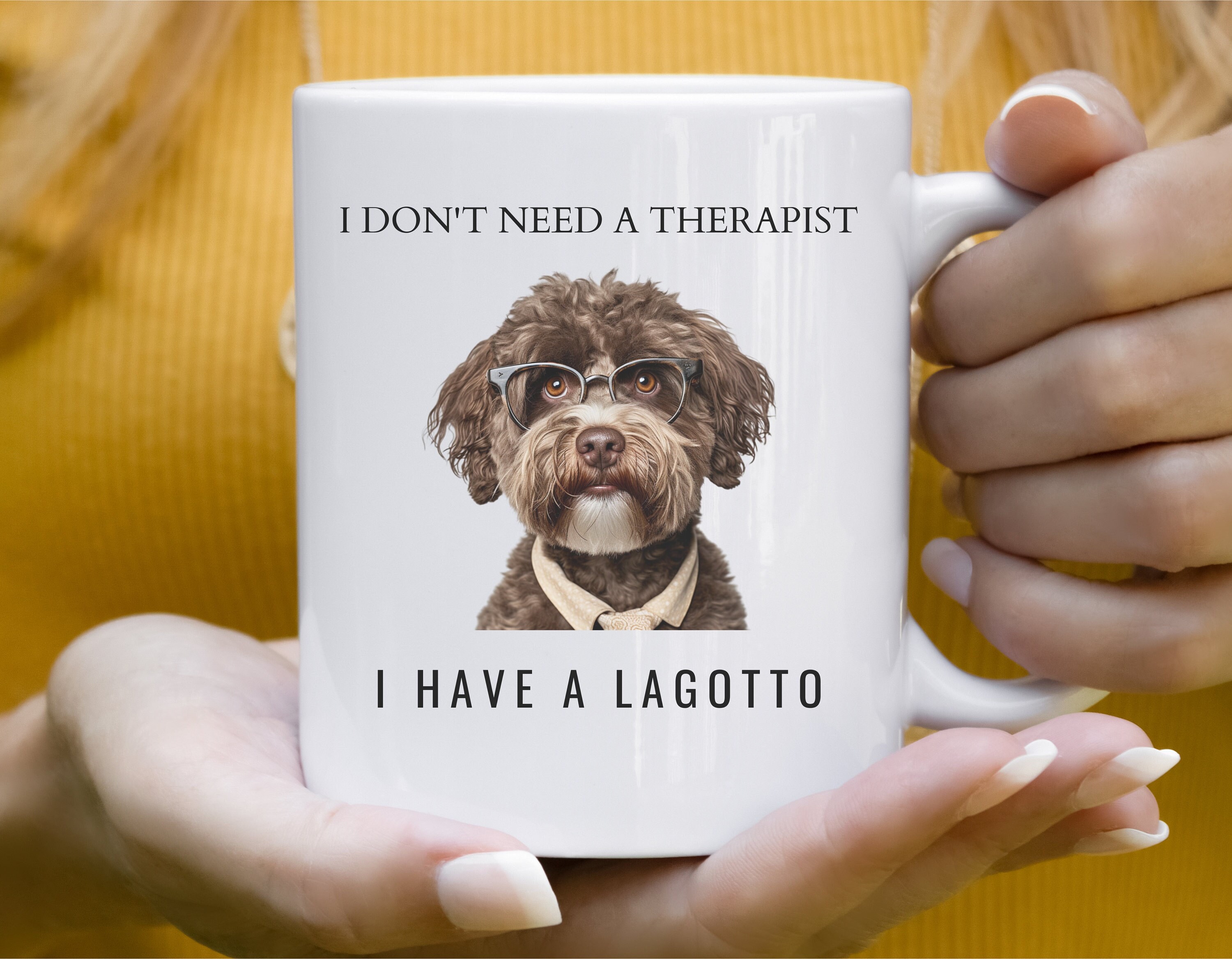 Lagotto Romagnolo Lover Gift, Lagotto Mug, Lagotto Gift Funny, Dog Lover Gift, Therapy Joke, White 11oz Ceramic Mug
