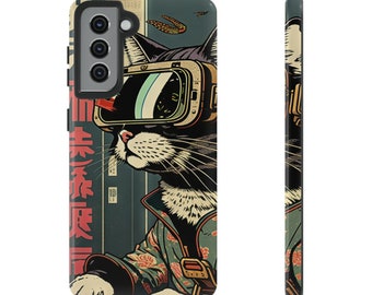 Samsung S21 - S21 Plus - S21 Ultra - S21 FE - Namiko - Japanischer Holzschnitt Cyberpunk Sci-Fi Katzen Handyhülle