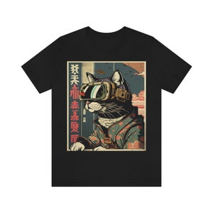 Japanese Woodblock Print Cyberpunk Sci-Fi Cats - Namiko - Unisex T-Shirt