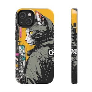 Cyberpunk Sci-Fi Anime Japan Tokyo Cat - Kenji - iPhone 11 12 13 14 Pro Max Tough Phone Case