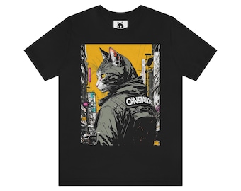 Cyberpunk Sci-Fi Anime Japan Tokyo Cat - Kenji - Unisex T-Shirt