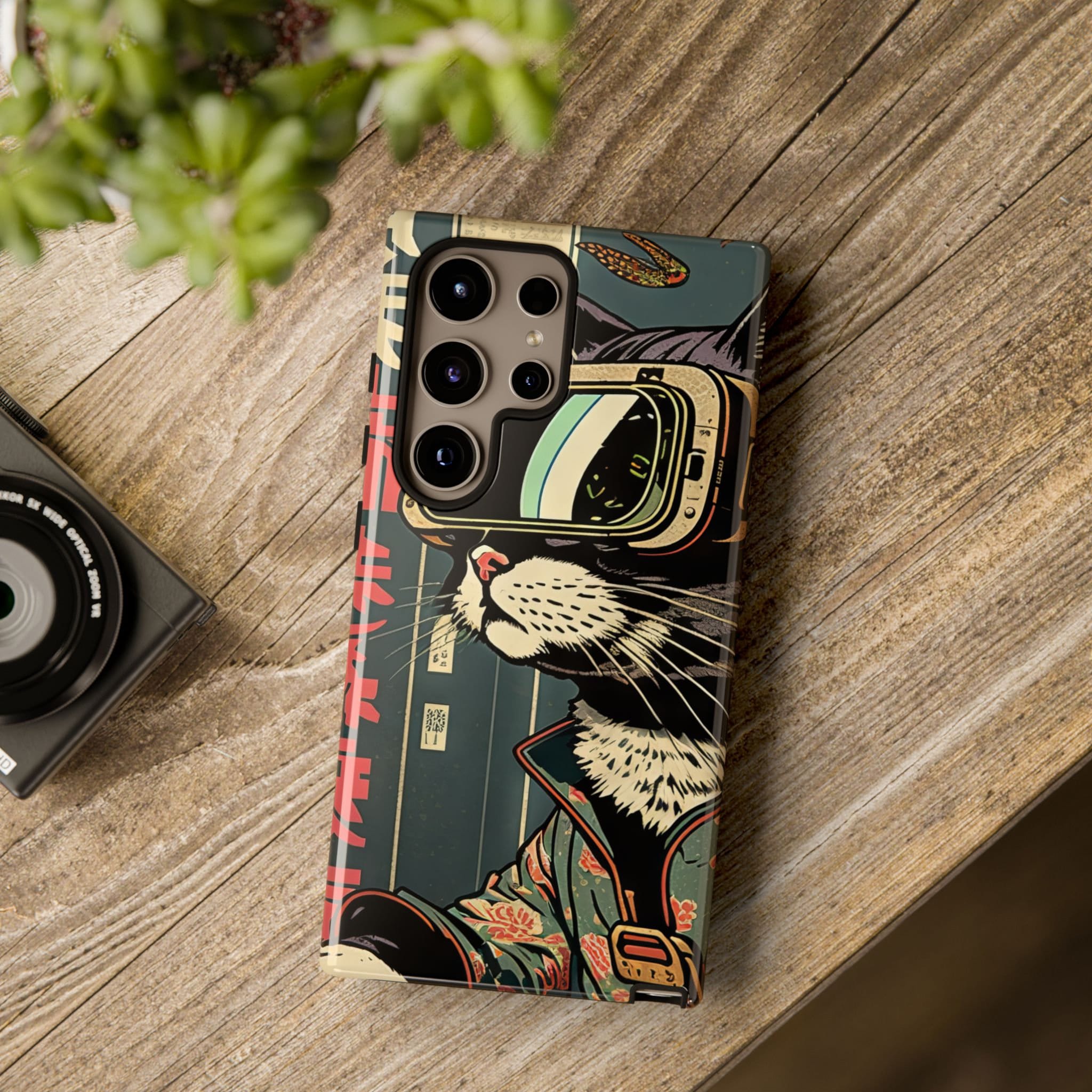 Japanischer Holzschnitt - Cyberpunk Sci-Fi Cats - Namiko - Handyhülle für Samsung Galaxy S10, S20, S21, S22, S23, S24, S25