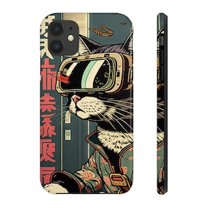 Japanese Woodblock Print Cyberpunk Sci-Fi Cats Namiko iPhone 11 12 13 14 15 Pro Max Tough Phone Case image 10