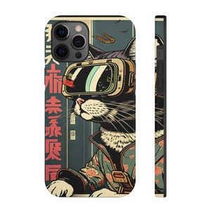 Japanese Woodblock Print Cyberpunk Sci-Fi Cats Namiko iPhone 11 12 13 14 15 Pro Max Tough Phone Case image 9