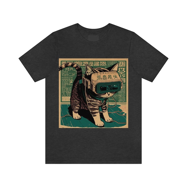 Japanese Woodblock Print Cyberpunk Sci-Fi Cats - Miyoko - Unisex T-Shirt