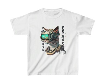 Kids - Cyberpunk Sci-Fi Cats - Pixel - Unisex T-Shirt