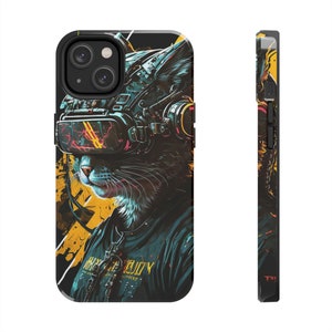 Cyberpunk Sci-Fi Cats - Cipher - iPhone 11 12 13 14 Pro Max Tough Phone Case