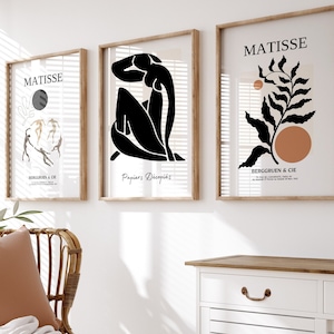 Matisse  Posters, Matisse Black And White Print Set, Henri Matisse Dancers Poster, Abstract Wall Art, Modern Wall Poster, Exhibition Poster