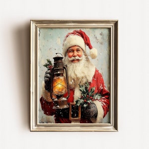 Vintage Santa Portrait: Rustic Christmas Wall Art (Digital Download)