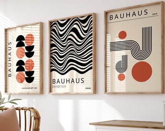 Bauhaus Print Set: Mid-Century Modern Geometric Wall Art (Digital Download)