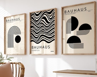 Bauhaus Art Print Set: Mid-Century Modern Geometric Posters (Digital Download)
