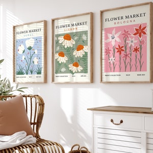 Flower Market Print Set: Botanical Gallery Wall Art (Digital Download)