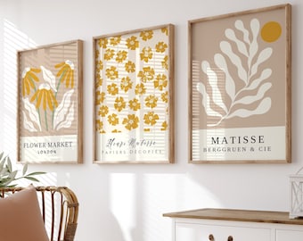 Exhibition Wall Print Set, Matisse Prints, Flower Market Poster, Yellow Print Set, Flower Market Print,  Matisse Flower Poster, Matisse Art