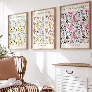 Watercolor Flower Market Print Set: Botanical Home Decor (Digital Download)