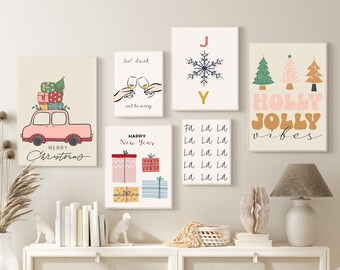 Colorful Christmas Wall Art Prints: Holiday Home Decor (Digital Download)