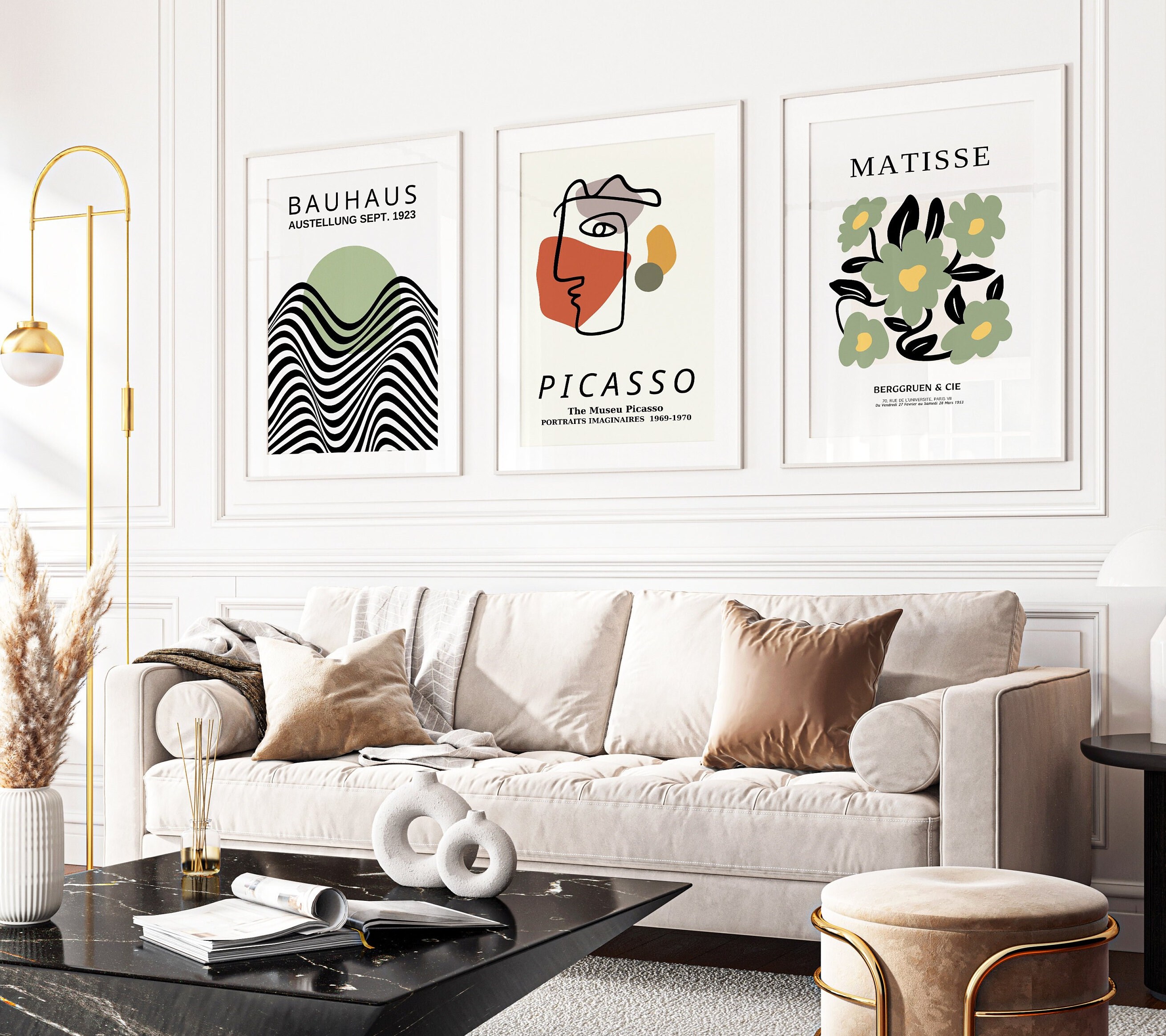 Gallery Wall Art Set of 3 Bauhaus Print Set Picasso Poster - Etsy