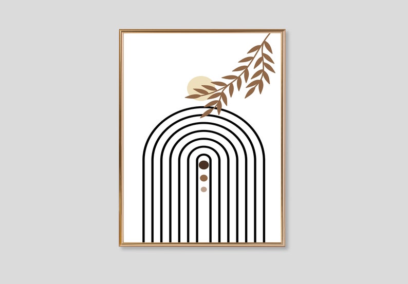 Buy Boho Brown Print Set of 3, Boho Wall Print, Abstract Wall Art Print