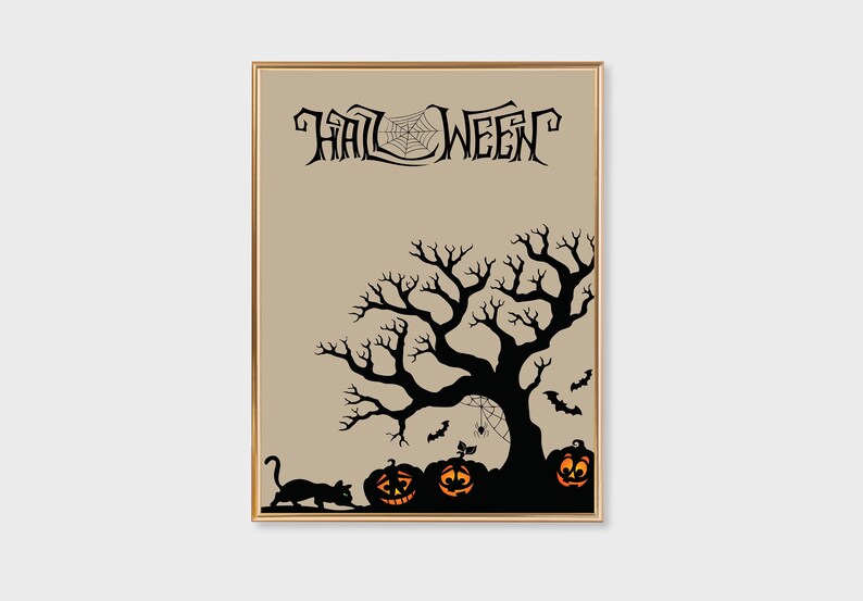Halloween Printable Wall Gallery Set Halloween Decor - Etsy