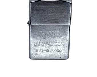 FOR PARTS Vintage 2002 “Steuerfreies Zigaretten” Silber Zippo Feuerzeug