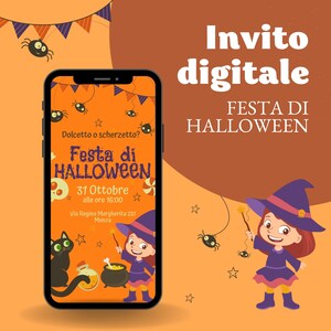 Invito HALLOWEEN digitale Festa Whatsapp a TEMA , 1 anno, 5 anni, 3, 2, compleanno, festa a tema.