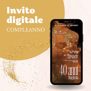 Digitale GEBURTSTAGseinladung WhatsApp, 40 Jahre, 25, 18, 30, 50. Mottoparty.